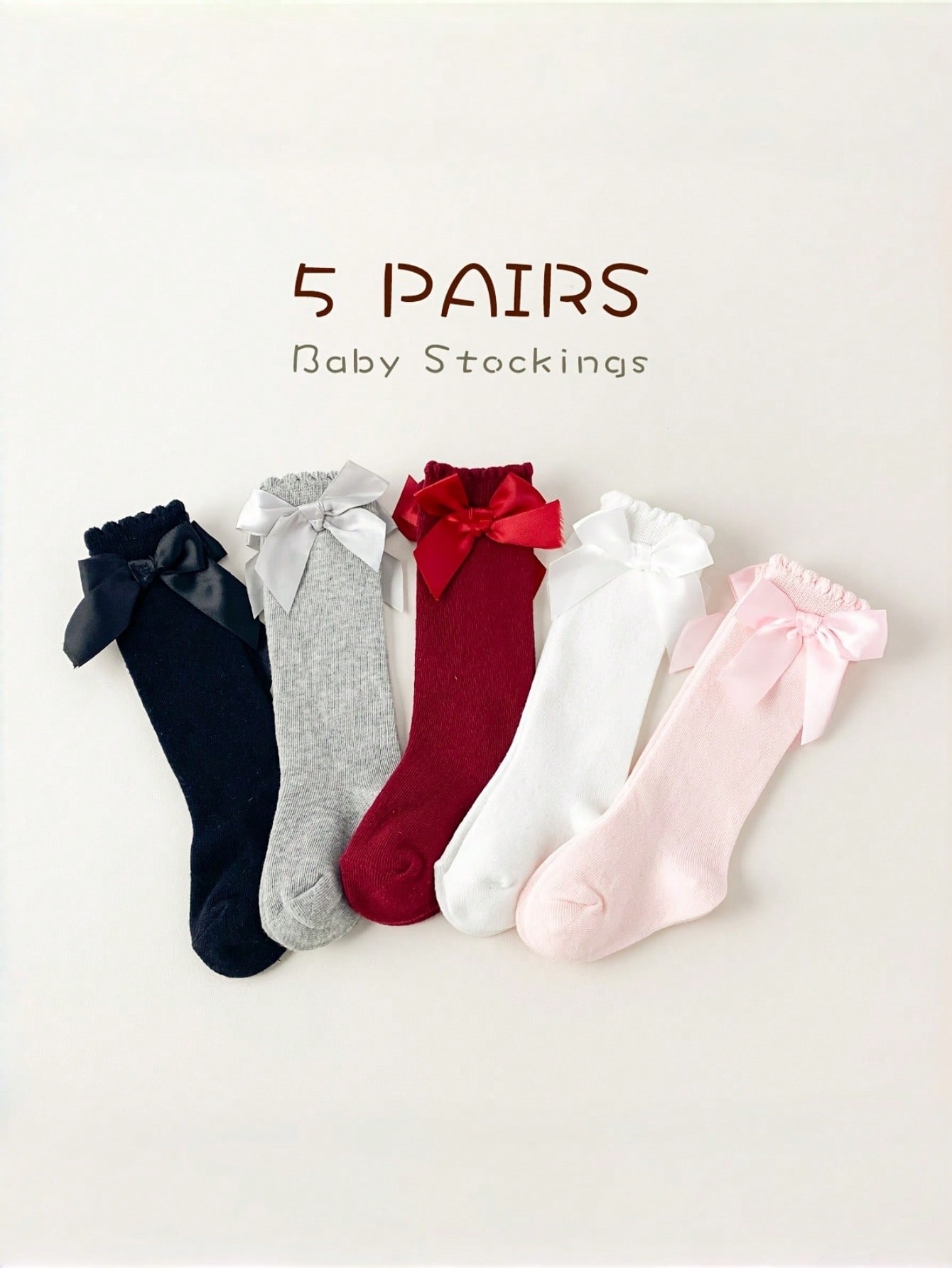 1/5 Pairs Baby Girls Bow Knee  – Baby Sock Oximeter Bewertung und Preis